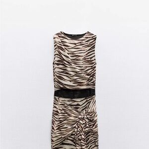 Zara Zebra Print Sleeveless cut out  Dress
